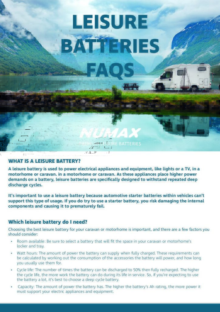 Cover of Numax Leisure Batteries FAQ’s