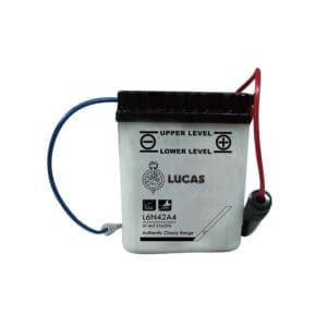 LUCAS 6V MOTORCYCLE BATTERY WITH ACID PACK