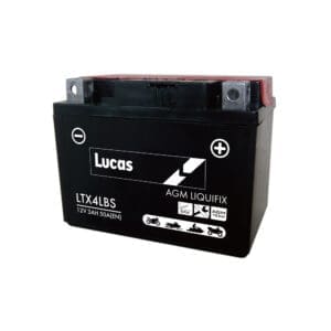 LUCAS 12V SEALED MOTORCYCLE BATTERY WITH ACID PACK