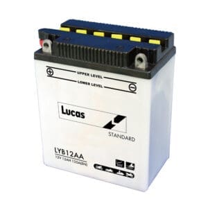 LUCAS 12V MOTORCYCLE BATTERY WITH ACID PACK